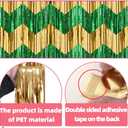 6 Pack 10 Ft Green Gold Foil Fringe Garland Metallic Streamers Tinsel Banner Wall Hanging Backdrop for Wedding Birthday Anniversary Party Decor (God&Green)