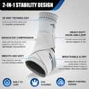 ABIRAM Ankle Brace for Men & Women - Adjustable Compression Sleeve with Wrap, Ion-Matrix Support for Sprained Ankle, Plantar Fasciitis, Achilles Tendonitis Relief - Breathable Gear for Running, Sports, XL