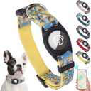 SCENEREAL Airtag Dog Collar for Small Medium Dogs, Dog Collar with Durable Airtag Holder, Compatible Apple Air Tag, Anti-Lost Adjustable Soft Comfortable Unique Style, Yellow XS (XS (Adjustable Neck 10.3"-12.2"))