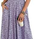 Casual Summer Maxi Dresses for Women (Purple, M)