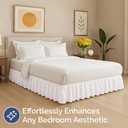 Bedskirt Queen Size Ruffle - 15 inch Drop Dust Ruffle Bed Skirt with Platform - Ultra-Soft Premium Hotel Quality - Wrinkle Free, Fade & Shrink Resistant - for Women, Men, Kids & Teens - Antique White