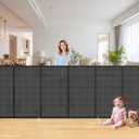 120 Inch Retractable Baby Gates Extra Wide, 41 Inch Reinforced Extra Tall Gate for Large Openings, Mesh Safety Gate for Kids Pets, Retractable Dog Gate for Stair Hallways Doorway Indoor Outdoor, Black