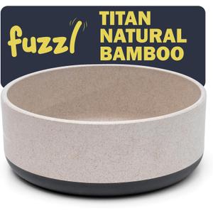 Fuzzl Titan Bamboo Dog Bowl Medium with Ultra Grip Rubber Base Pet Bowl 7 inch (Stone)