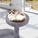 AIWIKIDE 24" Scratching Post, Interactive Cat Scratcher, with Perch & Plush Toy, Sturdy Weighted Base, Grey