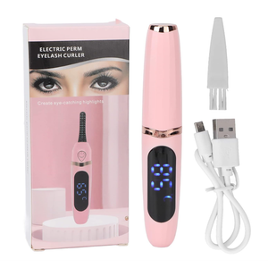 Heated Lash Curler,Abs Electric Eyelash Curler,Handheld USB Charging Intelligent Temperature Control Electric Heating Eyelash Curler,Long - Lasting Curling,with Anti - Scalding (Pink)