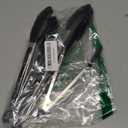 Doosu Kitchen Tongs for Cooking - 600°F Heat Resistant Food Tong Set with Non-Scratch Silicone Tips, Heavy Duty Stainless Steel Locking Tong for BBQ, Grilling Steak, Serving Salad (7+9+12in, Black)