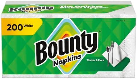 Bounty Paper Napkins, White, 800 Count, Packaging may vary Pack of 4