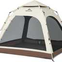 Naturehike Upgraded Ango 3-4 Person Blackout Tent,Instant Pop up Tents for Camping, Waterproof Anti-UV Camping Tent
