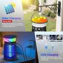 Solar Bug Zapper Outdoor, Portable Electric Mosquito Killer with Panel Sensor, Rechargeable Insect Trap with LED Night Light and Flame Effect, Ideal for Outside Patio, Backyard, and Camping (1 Pack)