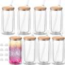 6 Pack Snow Globe Tumbler, 16 Oz Double Can Reusable Snow Globe Cups with LidDurable Snowglobe Tumbler for Glitter DIY Crafts, Home Decor, Personalized Gifts & Daily Use