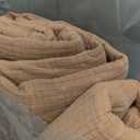 EVERGRACEHOME Stonewashed Cotton Quilt Set Full Queen Size, Ultra Soft Oversized Bedspread Coverlet Set, Lightweight Crinkle Box Stitch Bedding Sets for All Season, with 2 Shams, Terracotta