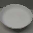 Decorative Fruit Bowls for kitchen decor Counter 10.4‘’,Large Modern Serving Bowl, High Foot with Irregular Edge Design, High-Temperature Fired Thickened Glass Bowl, White