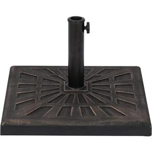 42-lb All-Weather Outdoor Square Resin Umbrella Base - Bronze 