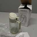 YARRAMATE 16oz/470ml Glass Olive Oil Sprayer for Cooking with Stickers, 2 in 1 Oil Dispenser for Kitchen Gadgets, Food Grade Premium Spray Bottle for Salad, Frying, BBQ (Creamy White)