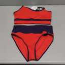 ANRABESS Women High Waisted Bikini Sets Color Block Summer Beach Vacation 2 Piece Bathing Suit Tummy Control Ribbed Swimsuit, Large