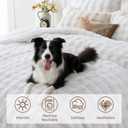 Peace nest Fluffy Rabbit Faux Fur Bedding King Comforter Set Ultra Soft Plush Winter Solid Bubble Sherpa Reversible Comforters 3 Pieces Sets with 1 Comforter 2 Pillow Shams White