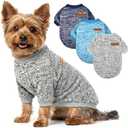 3 Pack Dog Sweaters for Small Dogs Girl Boy Winter Fleece Clothes Warm Soft Dog Sweatshirt Outfit for Dogs Cats Pet Apparel XL (Back: 17.7", Chest: 22.8", 18-22 lbs)