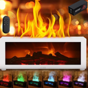 Fireplace Diffuser for Essential Oils Fireplace Humidifier with Remote 7 Colours Wall Mini Fireplace Aromatherapy Humidifier Diffuser Flame Diffuser with Remote Control, Timer, Auto-Off (White)