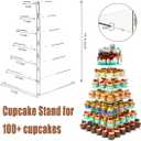 7 Tier Cupcake Stand for 100 Cupcakes, Cake and Cupcake Combo Dessert Tower Holder, Clear Acrylic Cupcake Riser, Large Pastry Cupcake Display for Birthday Wedding Party…