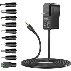 Basicvolt 24V 1.5A 1A Power Supply Charger 24Volt 0.5A Wall AC Adapter 24Vdc Replacement Cord for LED Strip Light Massage Gun Security Camera CCTV Baby Monitor Christmas Village