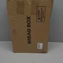 BMOSU Bread Box for Kitchen Countertop Corner Bread Box Bamboo Extra Large Double Layer Bread Storage Bin with Silverware Drawer Organizer (1Frosted Door)