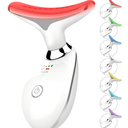 ELISHINE 7 Color Face and Neck Massager Light Therapy, Red Light Based Facial Massager for Skin Care, Smoothing, Firming (White)