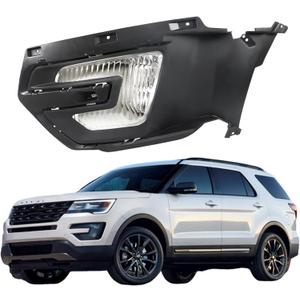 WFLNHB Left Front Halogen Fog Light Repalcement for Explorer 2016-2017 Front Fog Light W/Bezel Driver Side FB5Z15201G