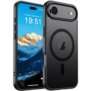 SUPFINE Magnetic for iPhone Air Case (Compatible with MagSafe)(Military Grade Drop Protection) Slim Translucent Matte Shockproof with Anti-Fingerprint Phone Cover for 17 Air, Black