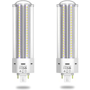 GX24QG24Q LED 4-Pin Base Light Bulb 22W (42W CFLCompact Fluorescent Lamp Equivalent) GX24 LED PL-C Recessed Lamp, RemoveBypass The Ballast, 6000K, 2-Pack, 22 Watts, 2 Pack, Daylight