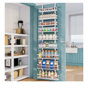 Over The Door Pantry Organizer，9-Tier Over The Door Organizer with Adjustable Basket，Metal Hanging Pantry Organizers and Storage for Kitchen, Back of Door Seasoning Rack