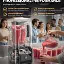 WantJoin Professional Commercial Blender With Shield Quiet Sound Enclosure 2200W Industries Strong and Quiet Professional-Grade Power, Self-Cleaning, Black