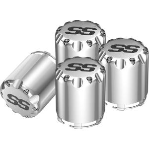 SS Golf Cart Wheel Center Caps-4 Pack,Fits EZGO,Club Car,Yamaha - 2.75" Chrome Hub Caps for 8,10,12 inch Rims,Push-in Style,Height 3.21"