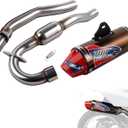 JFG RACING Dirt Bike Slip On Exhaust,Motorcycle Muffler Pipe Full Kit for CRF150F CRF230F 2003-2017/TAO TAO TBR7/HAWK 250-Red