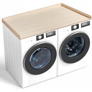 LMP Washer Dryer Countertop, 27.5" x 54" Laundry Room Wood Topper, Laundry Wood Shelf Topper with Edge, Washer and Dryer Countertop for Laundry Room Organization(Oak)