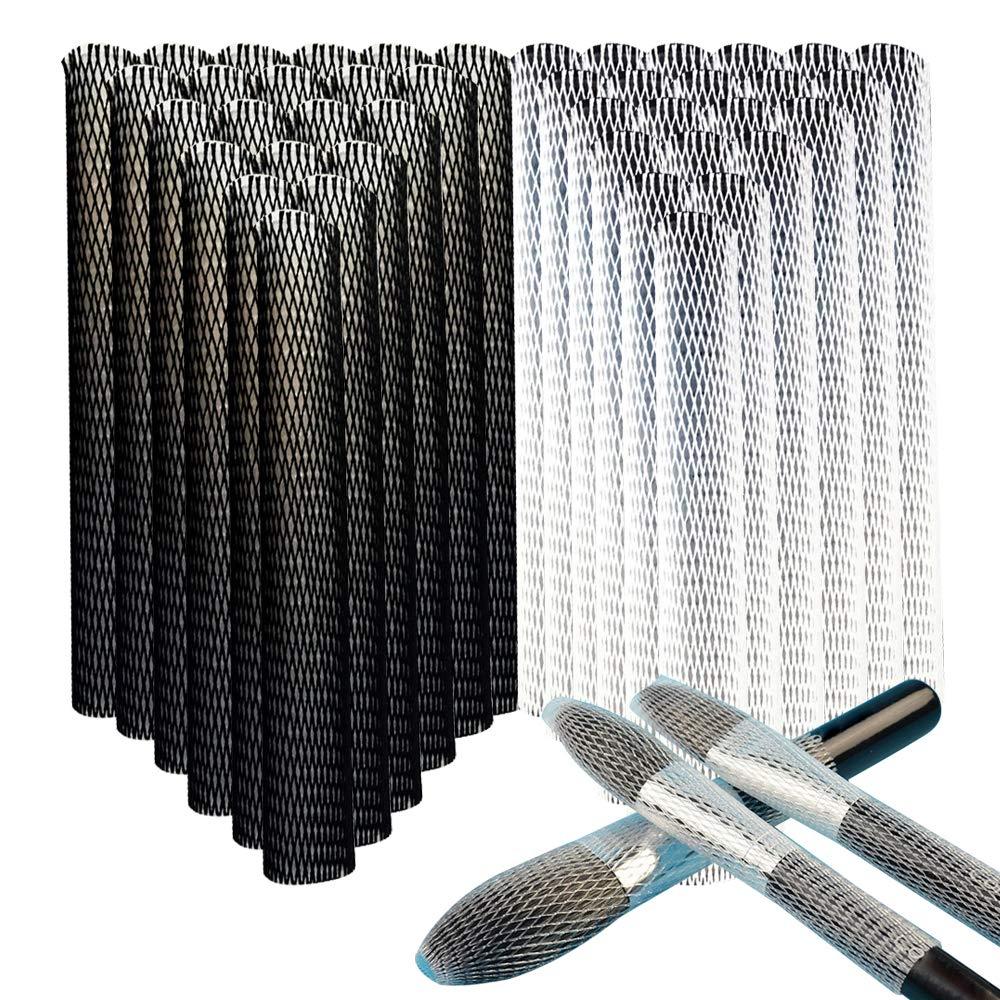 100pcs Makeup Brush Protector Cosmetic Makeup Brush Pen Guard Expandable Mesh Sleeve Covers Set Storage medium large sizes brushes for Travel