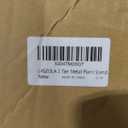 iDavosic.ly 5 Tier Bamboo Plant Stand Indoor Outdoor with Plastic Tray, Tiered Corner Flower Holder Shelf, Space Saving Orchid Display Rack for Patio Porch Living Room Garden Balcony, Natural White