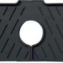 Silicone Faucet Mat for Kitchen Sink Suitable for Kitchen Bathroom Tool Drip Protector Splash Countertop Gift Silicone Faucet Water Catcher Mat (Black)