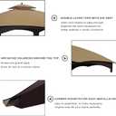 Eurmax USA High Performance Replacement Canopy Top for Lowe's Allen Roth Heavy Duty Gazebo Roof Gazebo Top with Air Vent 10X12 Cover #GF-12S004B-1, Replacement Top Only (Khaki)