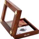 IBLAY Handmade Wooden Playing Card Holder Box -See Through Playing Cards Case