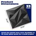 Art3dwallpanels 33 Pack 3D Wall Panel Diamond for Interior Wall Dcor, PVC Flower Textured Wall Panels for Living Room Lobby Bedroom Hotel Office, Black, 12''x12'' Cover 32.Sq.Ft.