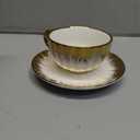 3-piece set Espresso Cups and Saucers Ceramic Cups with SaucersPorcelain Coffee Cup and Saucer Set with Gold Trim 2.5 Oz Demitas