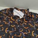 WHO IN SHOP Men's Halloween Shirts Cute Scary Horror Short Sleeve Button Up Shirt (X-Large)