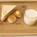 Bamboo Serving Tray Rectangle Platter Breakfast Dinner Food Bed Tray for Eating Kitchen Restaurants (1, 15" x 10.2" x 1.2" (with Handle))