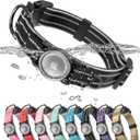 Upgrade Airtag Dog Collar,with IPX8 Waterproof AirTag Holder Reflective Ultra-Durable Soft Padded Lock Buckle Heavy Duty Black1S(12"15")