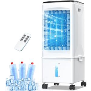 Portable Air Conditioners, [9.5L large Water Tank], 3-in-1 Evaporative Air Cooler for Room, Fast Cooling Portable AC Unit w/7H Timer/Remote, 3 Speeds, Quiet Swamp Cooler for Bedroom Office