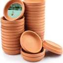 vensovo 2 Inch Terracotta Plant Saucer Pots Tray - 12 pcs Mini Planter Saucers for Indoor & Outdoor Plants, Small Clay Trays Perfect for 1 Inch 1.5Inch Flower Pot (Brown)