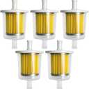 5 Pack 3/8" Universal Fuel Filters, Inline Gas Fuel Line for Industrial Tractors Cars Trucks Motorcycles Gas Powered Engine