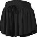 Blaosn Flowy Athletic Shorts for Women Gym Yoga Workout Running Short Pants Tennis Skort Skirt Cute Clothes Casual Summer (XS, Black)
