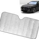 Car Windshield Sun Shade, 51.18" x 23.62" Double Bubble Front Window SunShade, Foldable Windshield Sun Visor for Keeping Vehicle Cool, Universal for Cars Trucks SUVS (Silver)