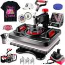 AKEYDIY Heat Press Machine 15 x 12 Inch T Shirt Press Machine 360-Degree Swing Away Digital Shirt Printing Press Machine Heat Transfer Sublimation for T Shirts Mugs Hat Plate Cap (8 in 1)